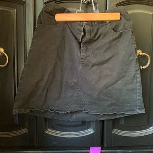 punyus black denim mini skirt